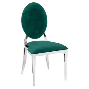 Стул «Вашингтон» серебряный, изумрудные подушки из бархата