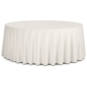 Скатерть круглая бархатная молочная