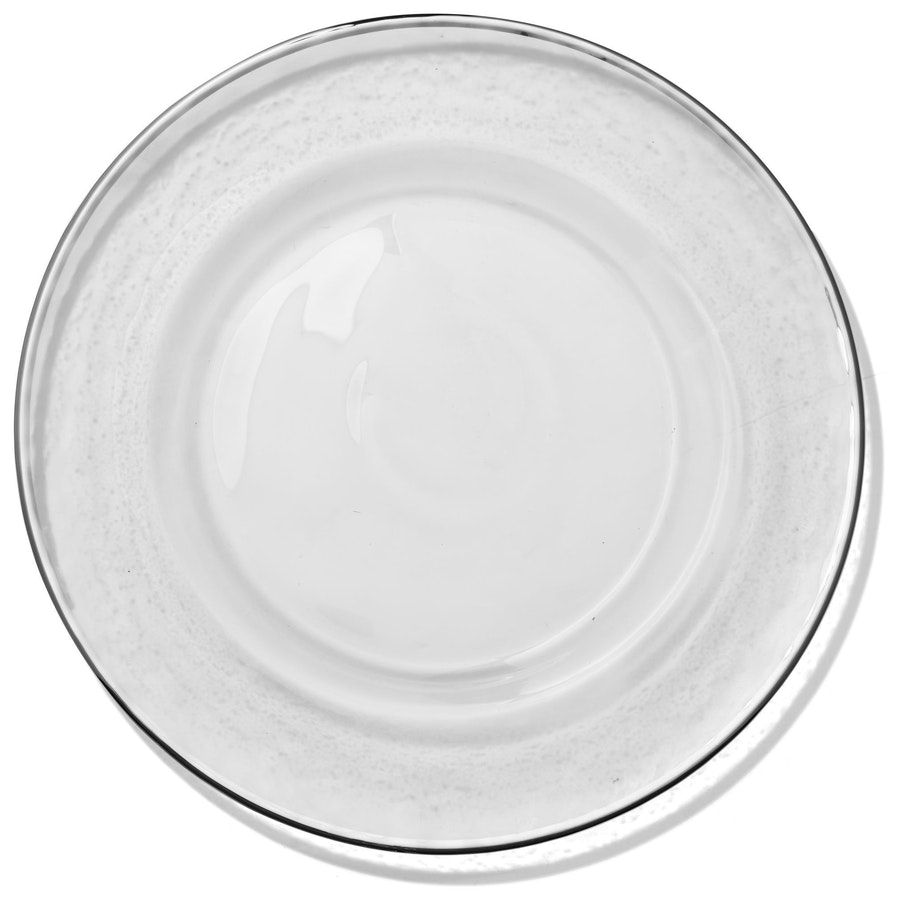 Подстановочная тарелка «Бари» прозрачная с серебряной каймой - Фото миниатюра 1