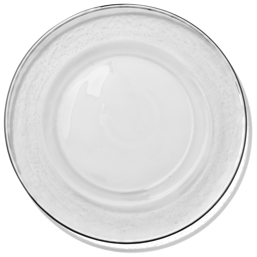 Подстановочная тарелка «Бари» прозрачная с серебряной каймой - Фото основное 1