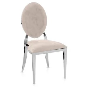 Стул «Вашингтон» серебряный, серо-бежевые подушки из бархата