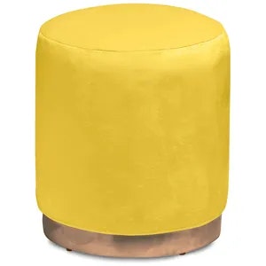 Пуф «Круг» золотой, желтый бархат