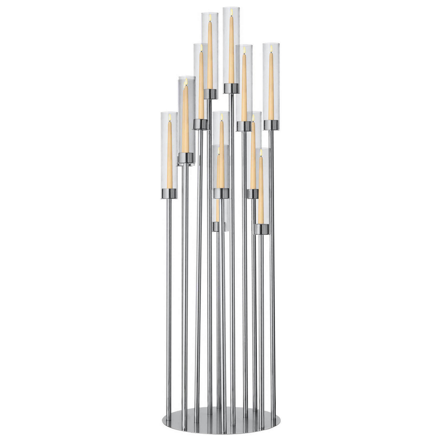 Канделябр «Пламп» на 12 свечей серебряный металлический - Фото миниатюра 4