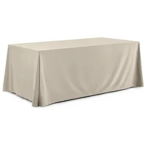 Скатерть прямая широкая бархатная светло-бежевая