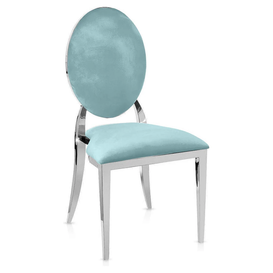 Стул «Вашингтон» серебряный, мятные подушки из бархата - Фото миниатюра 1