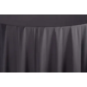 Скатерть круглая бархатная графитовая - Фото 2