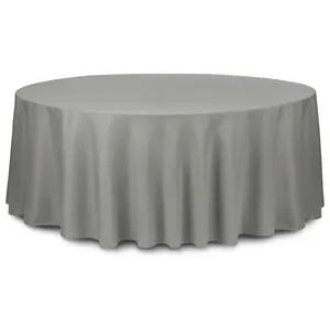 Скатерть круглая габардин серая