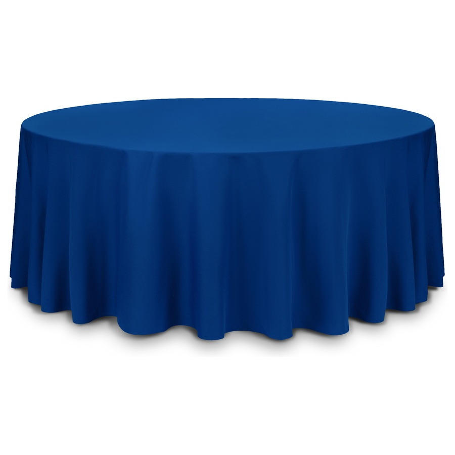 Скатерть круглая габардин синяя - Фото миниатюра 1