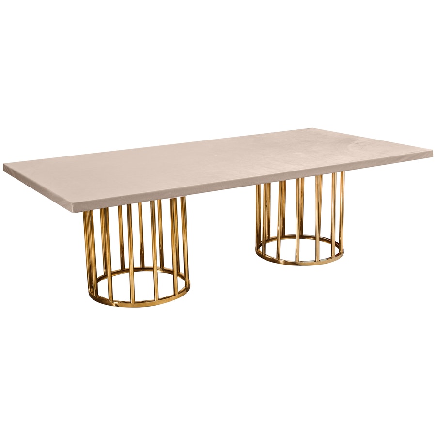 Стол «Арис» прямой, столешница бархат серо-бежевый - Фото миниатюра 1