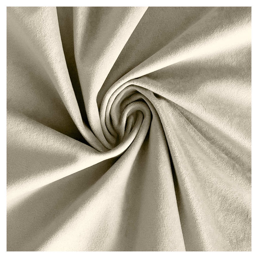 Скатерть прямая широкая бархатная светло-бежевая - Фото миниатюра 2