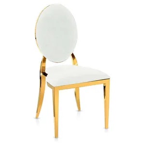 Стул «Вашингтон» золотой, белые подушки из бархата