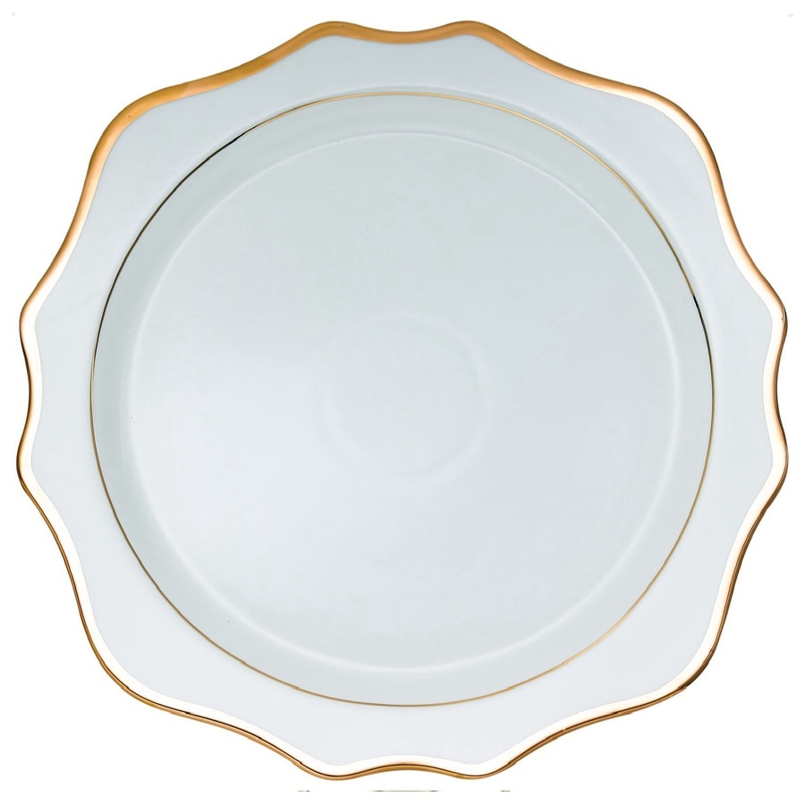 Подстановочная тарелка «Тайга» белая с золотым кантом - Фото миниатюра 1