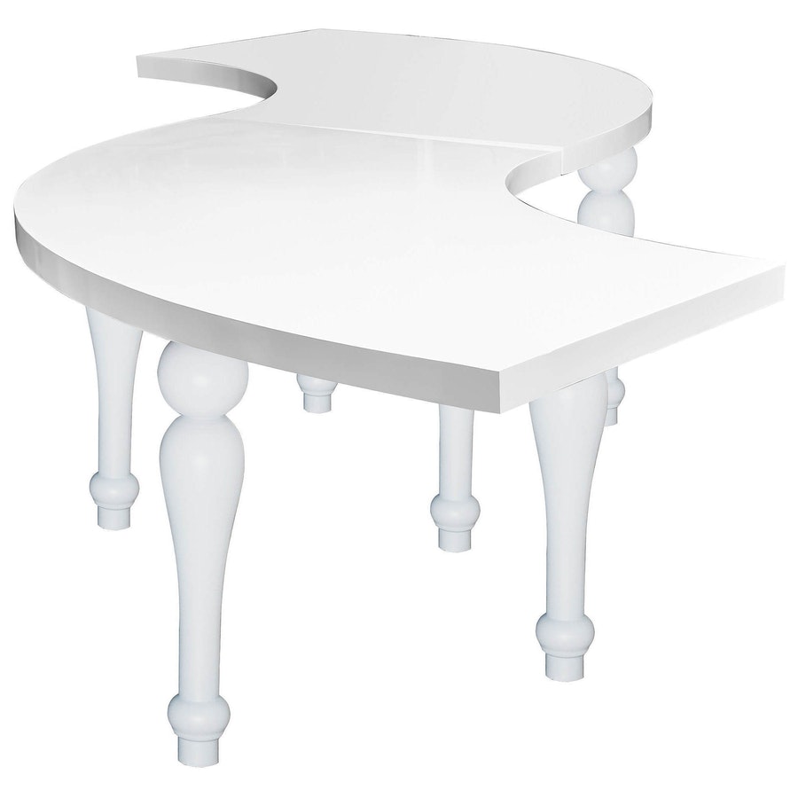 Стол «Змейка» 2 части с белыми ножками - Фото миниатюра 1