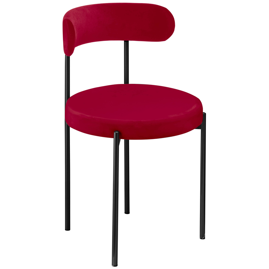 Стул «Лира» черный, красная малина бархат - Фото миниатюра 1