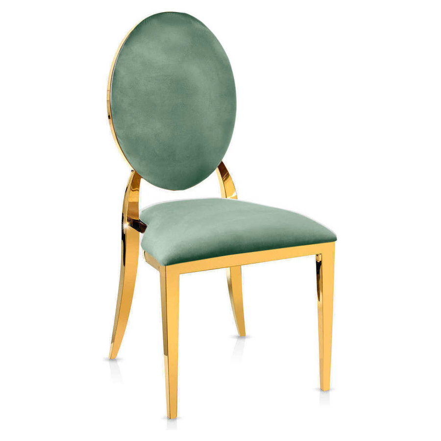 Стул «Вашингтон» золотой, шалфейные подушки из бархата - Фото миниатюра 1