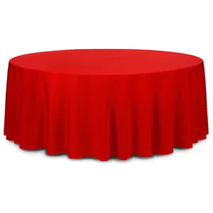 Скатерть круглая габардин красная