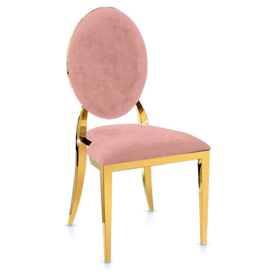 Стул «Вашингтон» золотой, розовые подушки из бархата - Фото миниатюра 1