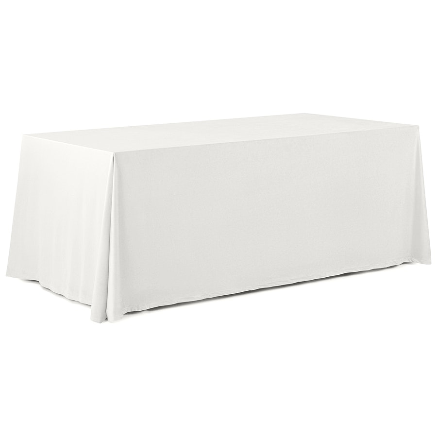 Скатерть прямая широкая бархатная белая - Фото миниатюра 1