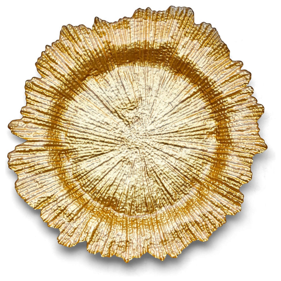 Подстановочная тарелка «Коралл» золотая - Фото миниатюра 1