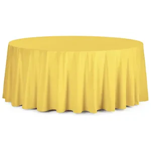 Скатерть круглая бархатная желтая - Фото 1