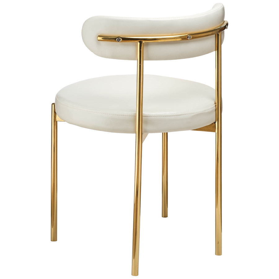 Стул «Лира» золотой с кожаными подушками - Фото миниатюра 2