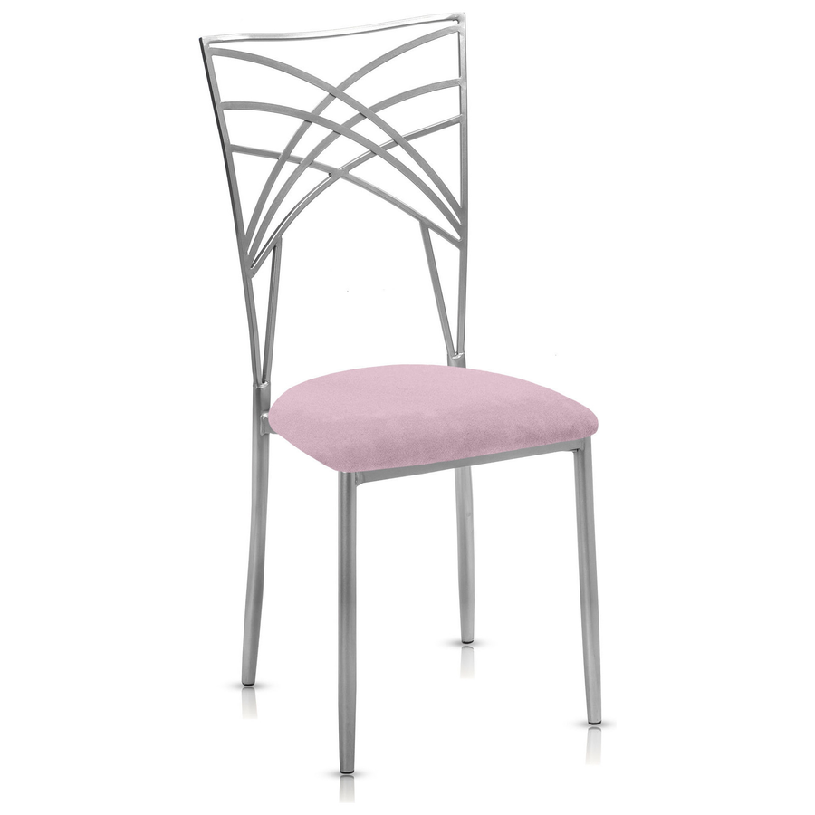 Стул «Хамелеон» серебряный, пыльно-лавандовая подушка. Бархат - Фото миниатюра 1