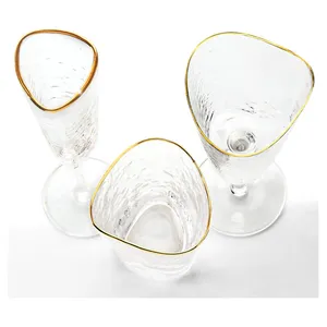 Бокал "Эванс" для шампанского с золотой каймой 180 мл. - Фото 3