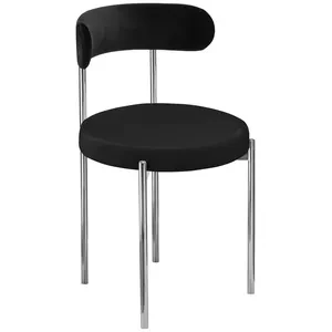 Стул «Лира» серебряный, черный бархат