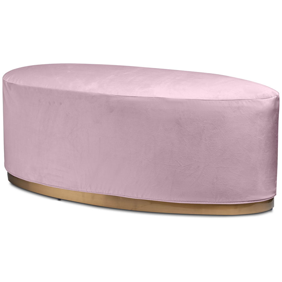 Чехол бархатный пыльно-лавандовый для овального пуфа - Фото миниатюра 1