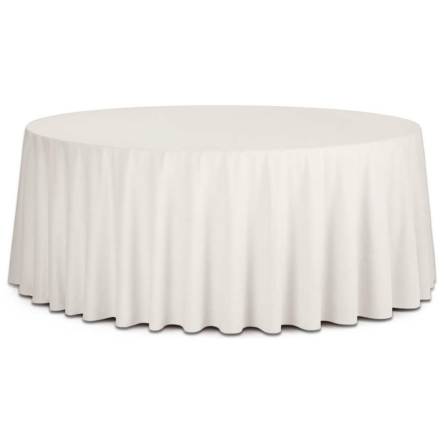 Скатерть круглая бархатная молочная - Фото миниатюра 1