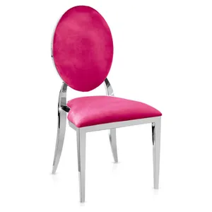 Стул «Вашингтон» серебряный, малиновые подушки из бархата