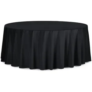 Скатерть круглая бархатная черная - Фото 1