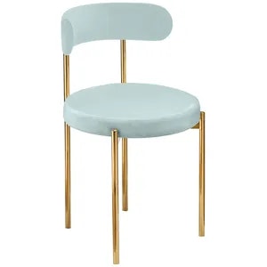 Стул «Лира» золотой, голубой бархат