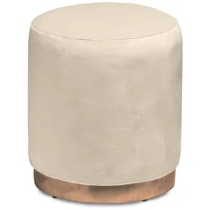 Пуф «Круг» золотой, светло-бежевый бархат