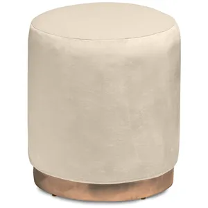 Пуф «Круг» золотой, светло-бежевый бархат