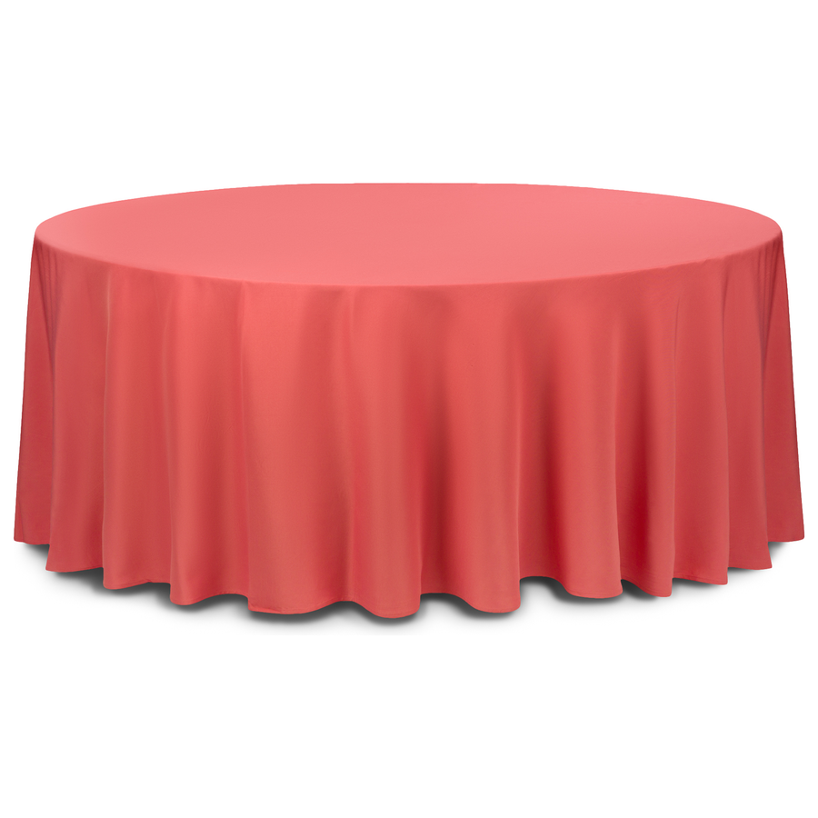 Скатерть круглая габардин коралловая - Фото миниатюра 1