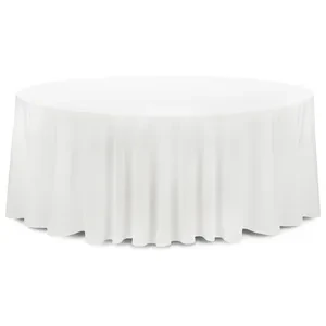Скатерть круглая поликоттон белая - Фото 1