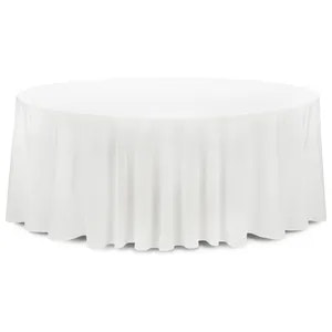 Скатерть круглая поликоттон белая