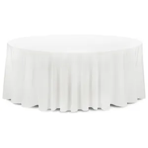 Скатерть круглая поликоттон белая