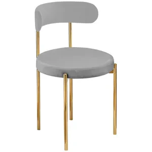 Стул «Лира» золотой, серый бархат