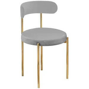 Стул «Лира» золотой, серый бархат