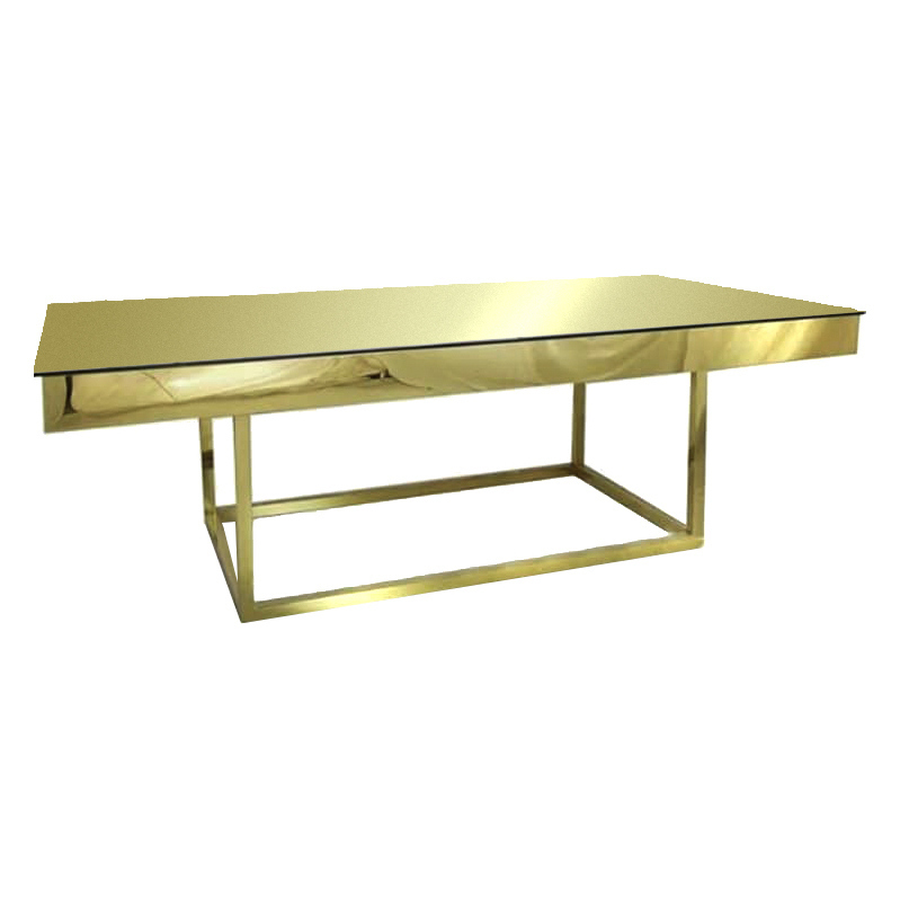 Стол прямоугольный с прозрачной столешницей - Фото миниатюра 1