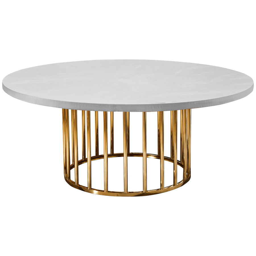 Стол «Арис» круглый, столешница бархат светло-серый - Фото миниатюра 1