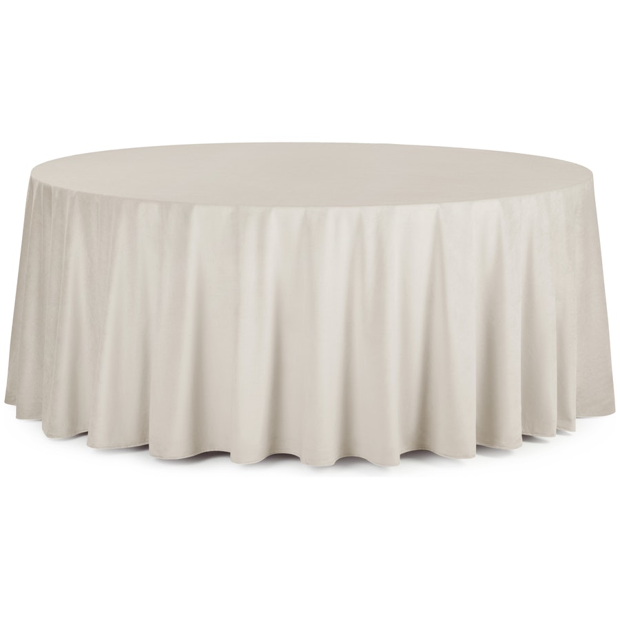 Скатерть круглая бархатная кремовая - Фото миниатюра 1