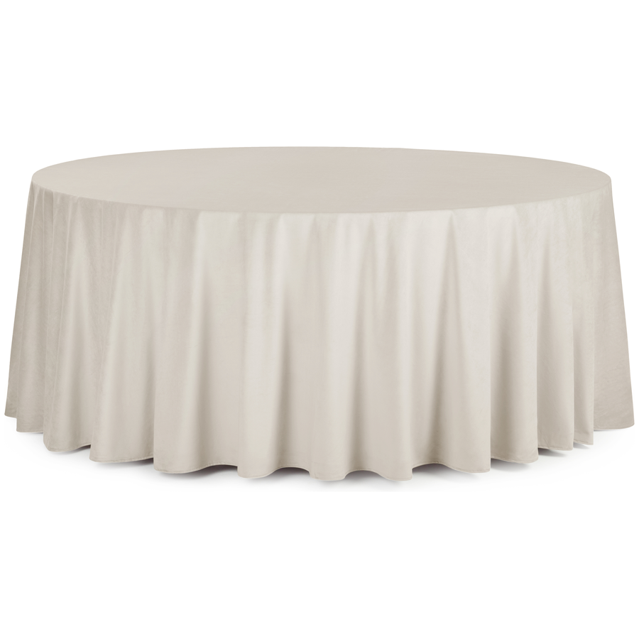Скатерть круглая бархатная кремовая - Фото миниатюра 1
