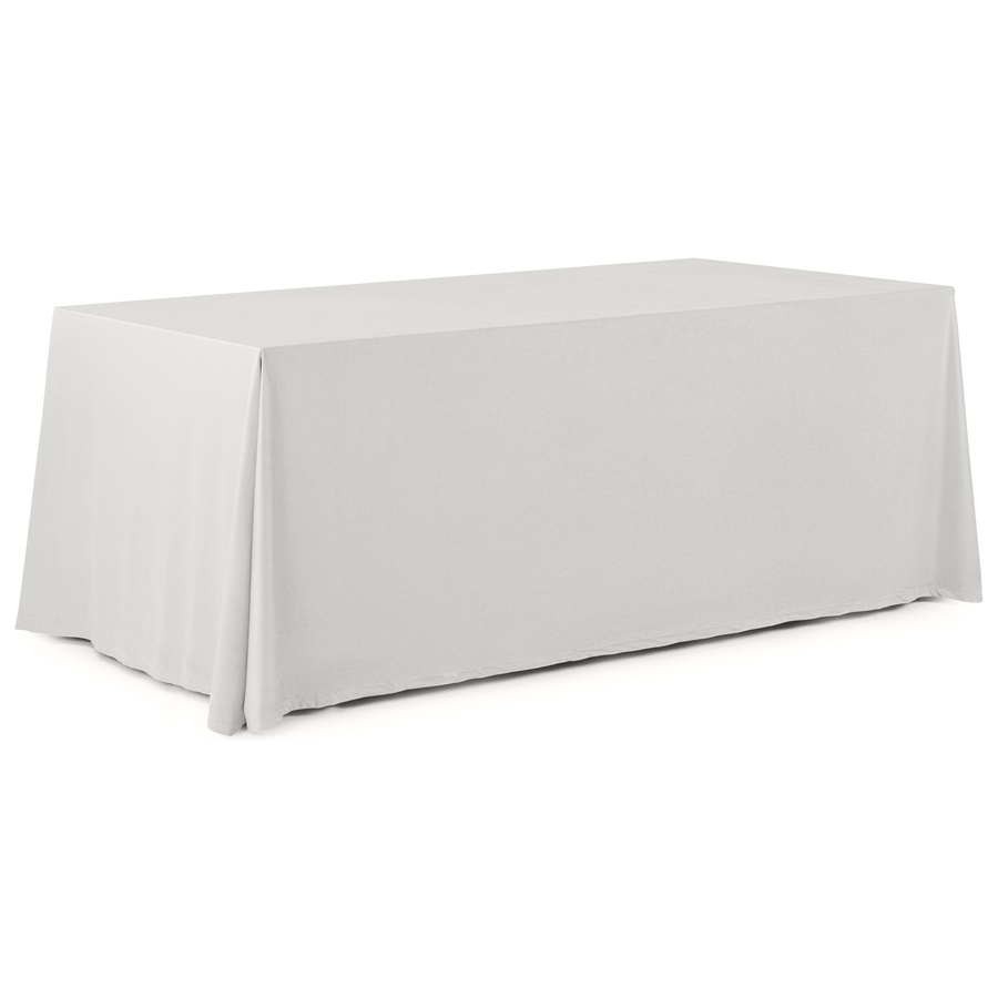 Скатерть прямоугольная широкая бархатная белая - Фото миниатюра 1