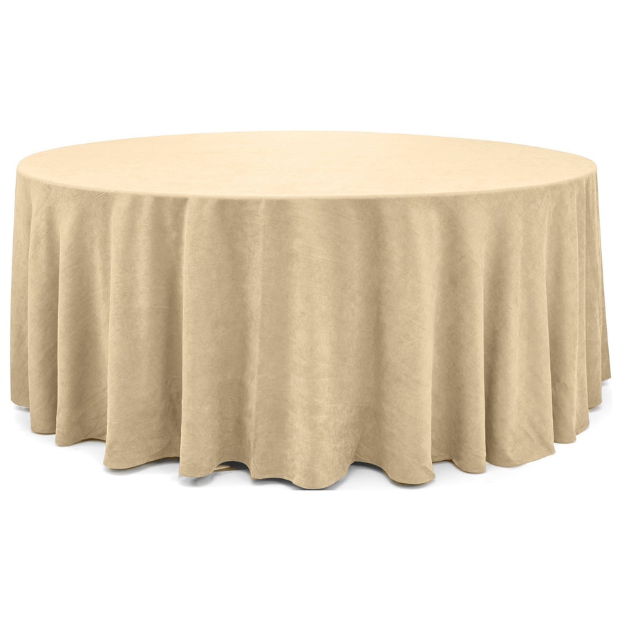 Скатерть круглая из канваса бежевая - Фото миниатюра 1