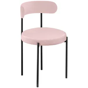 Стул «Лира» черный, пыльно-розовый бархат