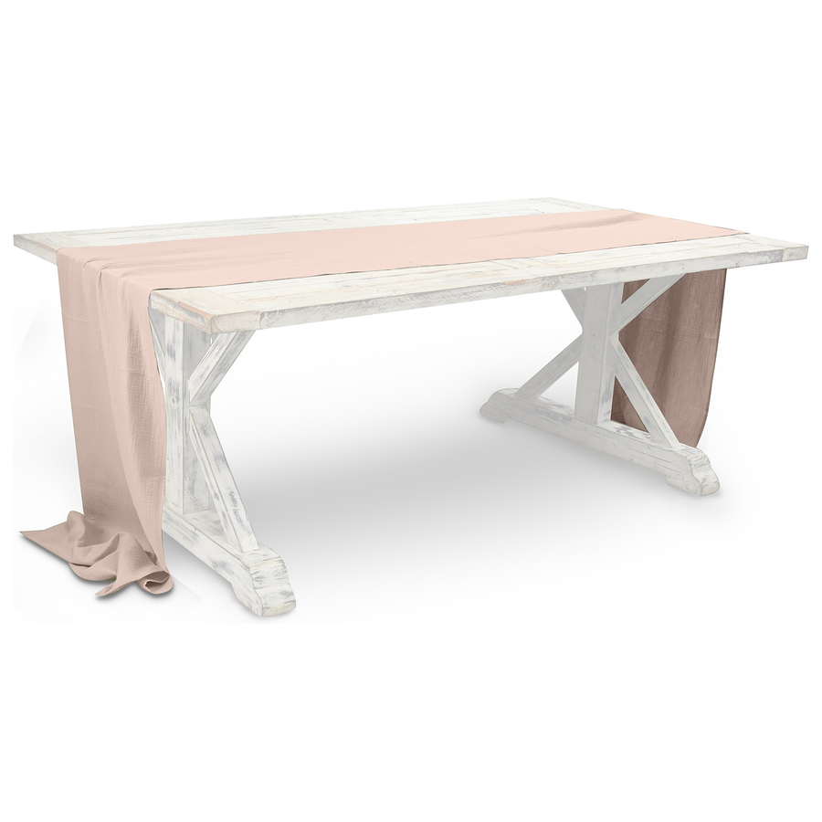 Раннер из муслина пудровый - Фото миниатюра 1