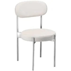 Стул «Тотем» серебряный, белый теплый бархат